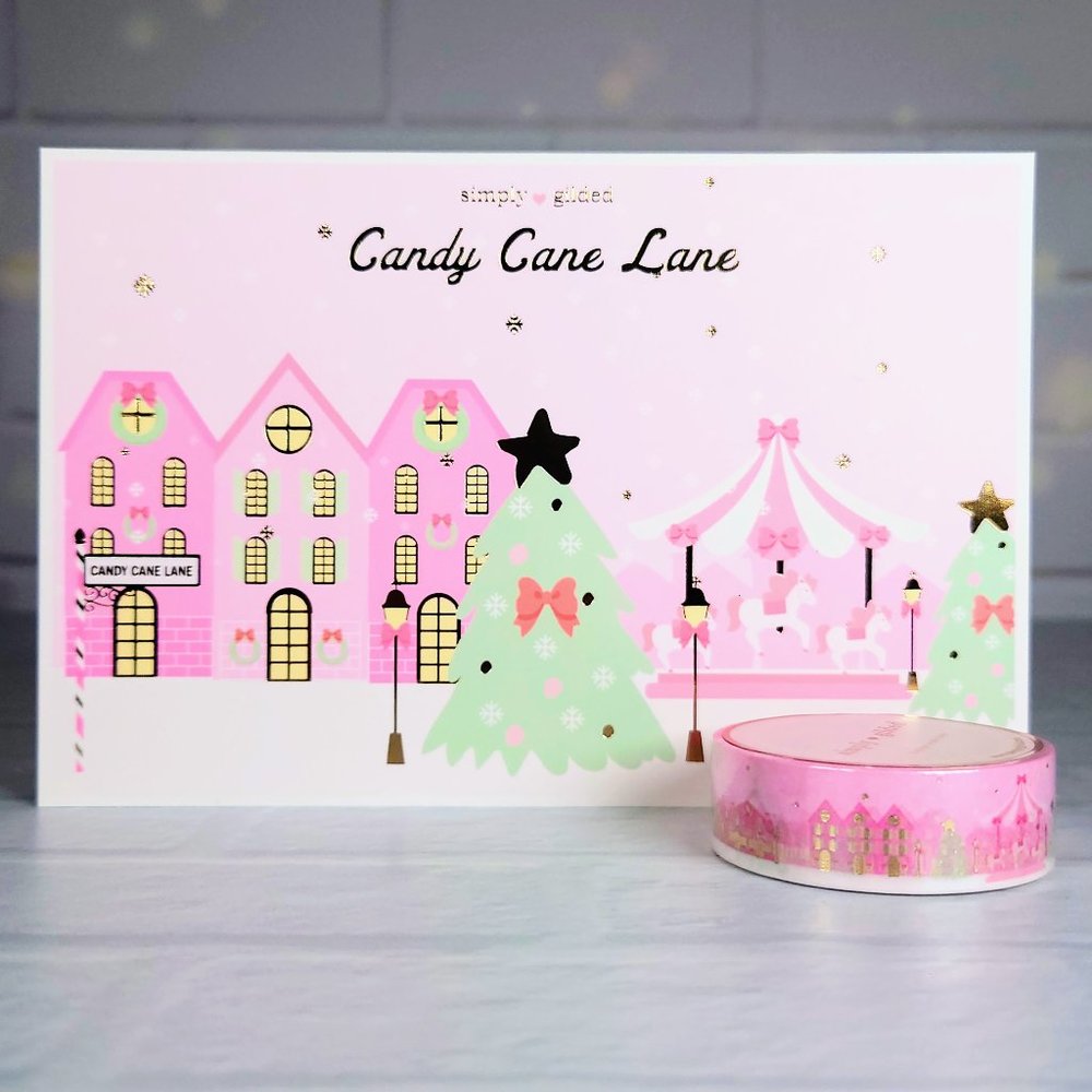 Candy Cane Lane Passports Washi Tape & Postcard | simply gilded